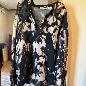 Gilded Intent Black and White Graphic Hoodie